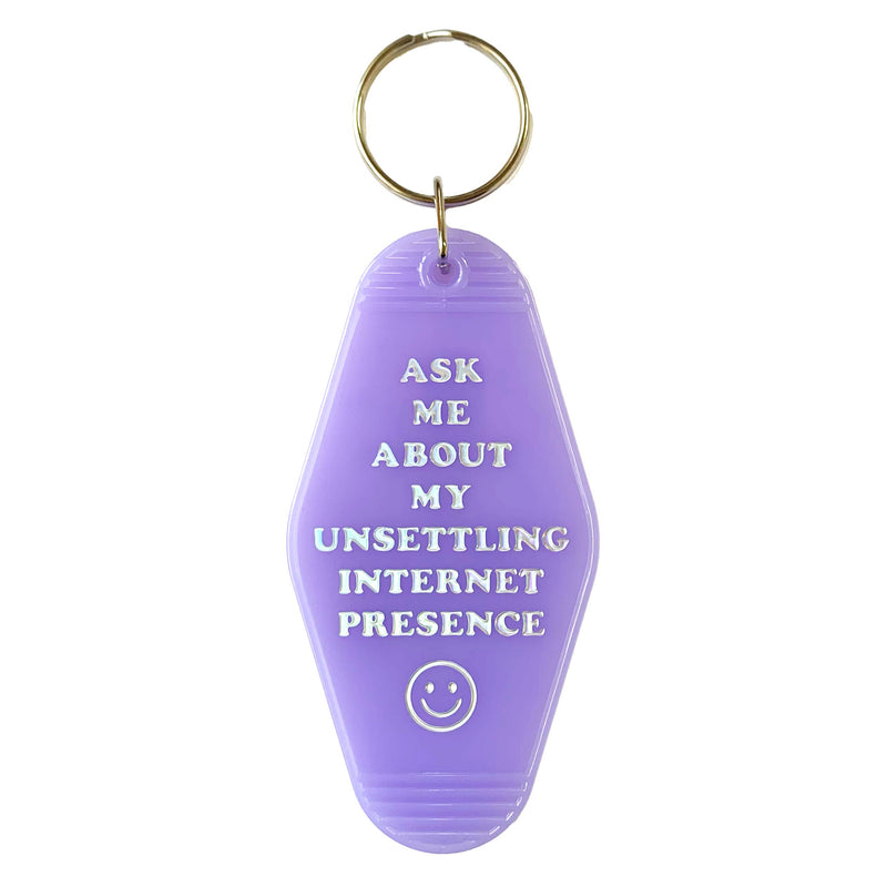Unsettling Internet Presence Motel Tag Keychain