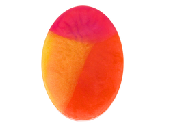 oval shaped soap with pink, yellow, and orange