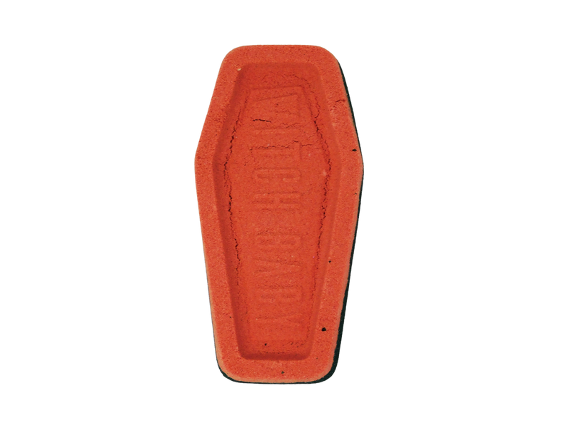 red coffin bath bomb